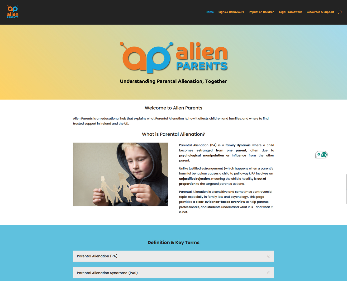 Alien Parents Homepage