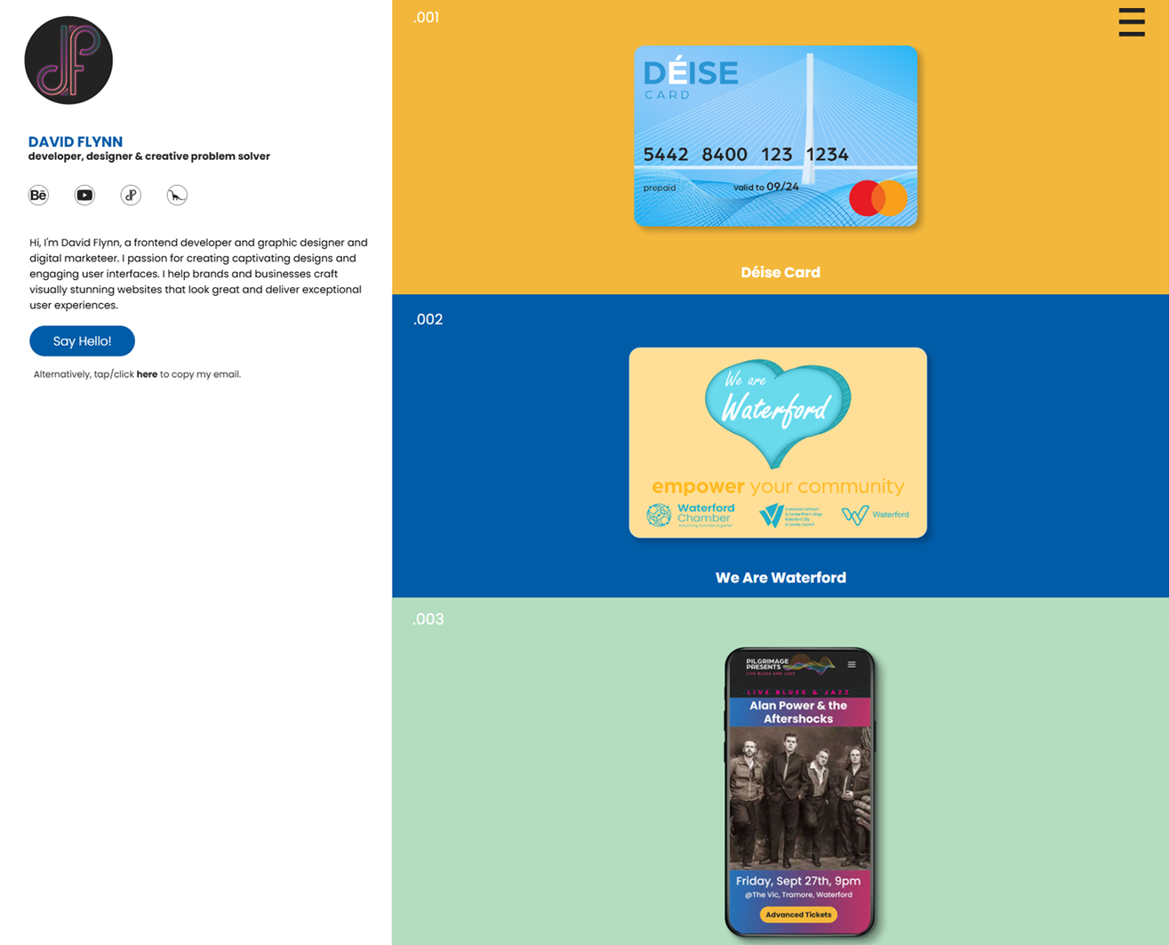 davidflynn.pro old portfolio website
