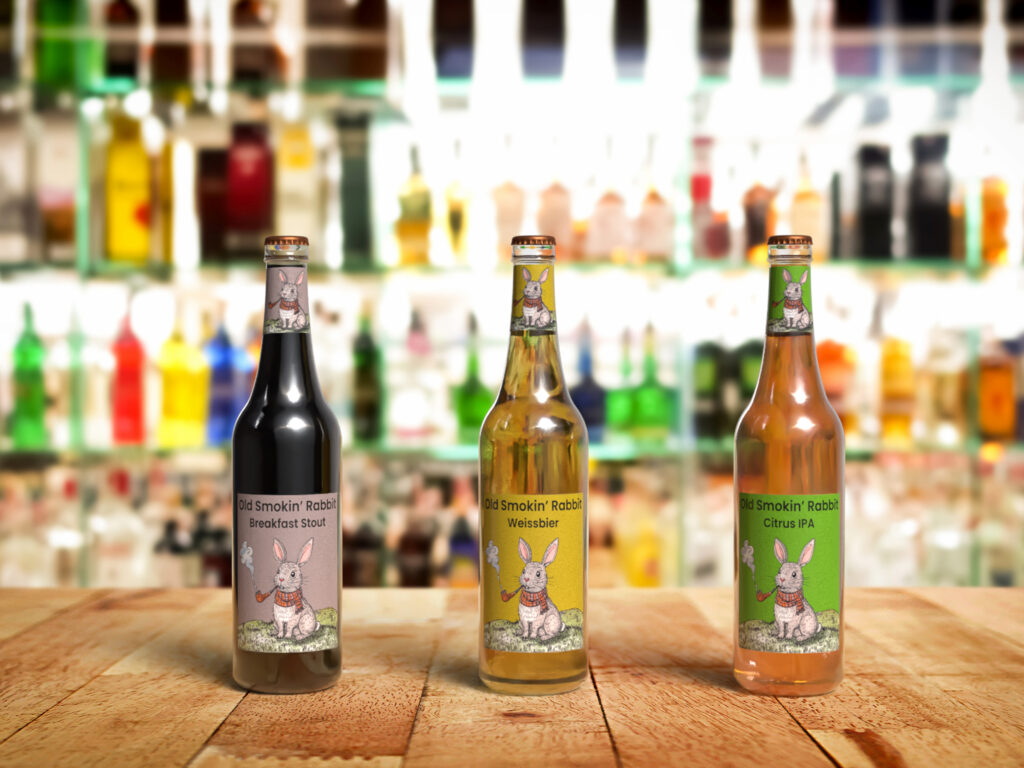 Old Smokin Rabbit Beer Brand Sample Design of various beers Old Smokin Rabbit Beer Brand Sample Design of various beers