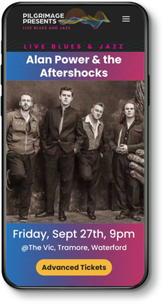 Pilgrimage Presents depicted on a smartphone