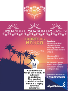 Liquasun: Tropical Mango printing layout