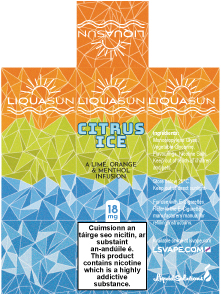 Liquasun: Citrus Ice printing layout