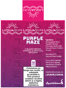 Liquasun: Purple Maze printing layout